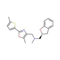 Cc1ccc(-c2nc(CN(C)C[C@@H]3Cc4ccccc4O3)c(C)o2)s1 ZINC000019113259