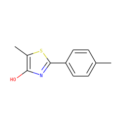 Cc1ccc(-c2nc(O)c(C)s2)cc1 ZINC000013822558