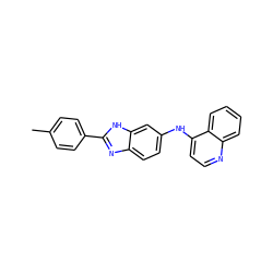 Cc1ccc(-c2nc3ccc(Nc4ccnc5ccccc45)cc3[nH]2)cc1 ZINC000299834428