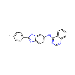 Cc1ccc(-c2nc3ccc(Nc4ncnc5ccccc45)cc3[nH]2)cc1 ZINC000299833704