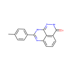 Cc1ccc(-c2nc3cccc4c(=O)[nH]nc([nH]2)c34)cc1 ZINC000299863514