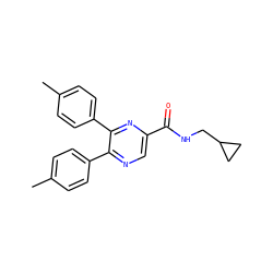 Cc1ccc(-c2ncc(C(=O)NCC3CC3)nc2-c2ccc(C)cc2)cc1 ZINC000028900234