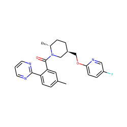 Cc1ccc(-c2ncccn2)c(C(=O)N2C[C@H](COc3ccc(F)cn3)CC[C@H]2C)c1 ZINC000043201232