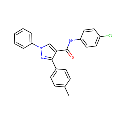 Cc1ccc(-c2nn(-c3ccccc3)cc2C(=O)Nc2ccc(Cl)cc2)cc1 ZINC000001178429