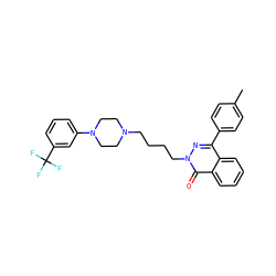 Cc1ccc(-c2nn(CCCCN3CCN(c4cccc(C(F)(F)F)c4)CC3)c(=O)c3ccccc23)cc1 ZINC000034801020