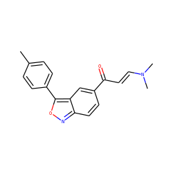 Cc1ccc(-c2onc3ccc(C(=O)/C=C/N(C)C)cc23)cc1 ZINC000004072808