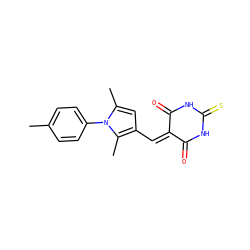 Cc1ccc(-n2c(C)cc(C=C3C(=O)NC(=S)NC3=O)c2C)cc1 ZINC000008741307