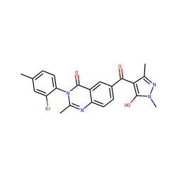 Cc1ccc(-n2c(C)nc3ccc(C(=O)c4c(C)nn(C)c4O)cc3c2=O)c(Br)c1 ZINC000299834480