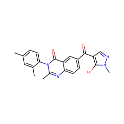 Cc1ccc(-n2c(C)nc3ccc(C(=O)c4cnn(C)c4O)cc3c2=O)c(C)c1 ZINC000299833004
