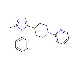 Cc1ccc(-n2c(C)nnc2C2CCN(c3ccccn3)CC2)cc1 ZINC000072123590