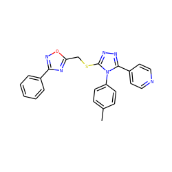 Cc1ccc(-n2c(SCc3nc(-c4ccccc4)no3)nnc2-c2ccncc2)cc1 ZINC000026967923