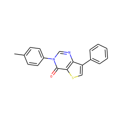 Cc1ccc(-n2cnc3c(-c4ccccc4)csc3c2=O)cc1 ZINC000221015130