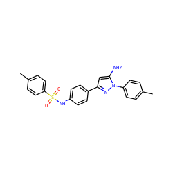 Cc1ccc(-n2nc(-c3ccc(NS(=O)(=O)c4ccc(C)cc4)cc3)cc2N)cc1 ZINC000026378053