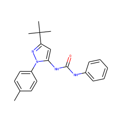 Cc1ccc(-n2nc(C(C)(C)C)cc2NC(=O)Nc2ccccc2)cc1 ZINC000013474623