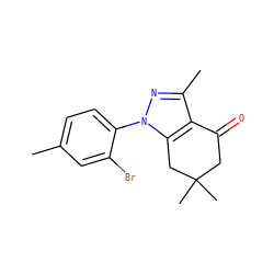 Cc1ccc(-n2nc(C)c3c2CC(C)(C)CC3=O)c(Br)c1 ZINC000299831145