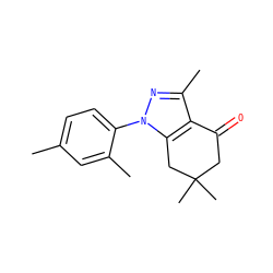 Cc1ccc(-n2nc(C)c3c2CC(C)(C)CC3=O)c(C)c1 ZINC000299836379