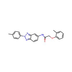 Cc1ccc(-n2nc3ccc(NC(=O)COc4ccccc4C)cc3n2)cc1 ZINC000000843683