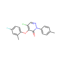 Cc1ccc(-n2ncc(Cl)c(Oc3ccc(F)cc3C)c2=O)cc1 ZINC000066129661