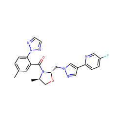 Cc1ccc(-n2nccn2)c(C(=O)N2[C@H](Cn3cc(-c4ccc(F)cn4)cn3)OC[C@H]2C)c1 ZINC000210576059