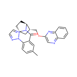 Cc1ccc(-n2nccn2)c(C(=O)N2[C@H]3CC[C@H]2[C@H](COc2cnc4ccccc4n2)C3)c1 ZINC000226057991