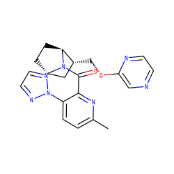 Cc1ccc(-n2nccn2)c(C(=O)N2[C@H]3CC[C@H]2[C@H](COc2cnccn2)C3)n1 ZINC000226064223