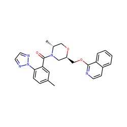 Cc1ccc(-n2nccn2)c(C(=O)N2C[C@H](COc3nccc4ccccc34)OC[C@H]2C)c1 ZINC000068205471