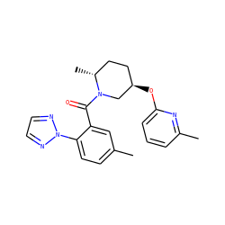 Cc1ccc(-n2nccn2)c(C(=O)N2C[C@H](Oc3cccc(C)n3)CC[C@H]2C)c1 ZINC000118557918