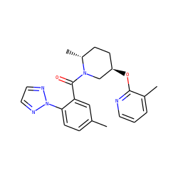 Cc1ccc(-n2nccn2)c(C(=O)N2C[C@H](Oc3ncccc3C)CC[C@H]2C)c1 ZINC000118561449