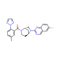 Cc1ccc(-n2nccn2)c(C(=O)N2CC[C@H]3C[C@H]2CN3c2ncc3cc(F)ccc3n2)c1 ZINC000101334674