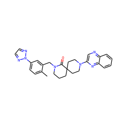 Cc1ccc(-n2nccn2)cc1CN1CCCC2(CCN(c3cnc4ccccc4n3)CC2)C1=O ZINC000096173166