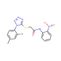 Cc1ccc(-n2nnnc2SCC(=O)Nc2ccccc2[N+](=O)[O-])c(Br)c1 ZINC000033817040