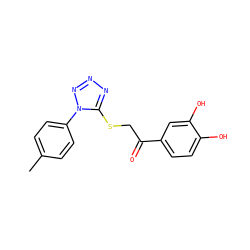 Cc1ccc(-n2nnnc2SCC(=O)c2ccc(O)c(O)c2)cc1 ZINC000000545196