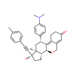 Cc1ccc(C#C[C@]2(O)CC[C@H]3[C@@H]4OCC5=CC(=O)CCC5=C4[C@@H](c4ccc(N(C)C)cc4)C[C@@]32C)cc1 ZINC000028818202