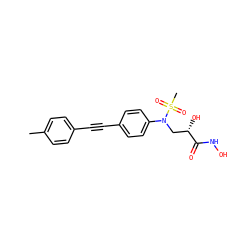 Cc1ccc(C#Cc2ccc(N(C[C@H](O)C(=O)NO)S(C)(=O)=O)cc2)cc1 ZINC000029127551