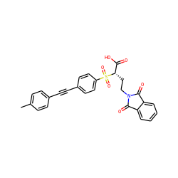 Cc1ccc(C#Cc2ccc(S(=O)(=O)[C@@H](CCN3C(=O)c4ccccc4C3=O)C(=O)O)cc2)cc1 ZINC000034801774