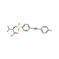 Cc1ccc(C#Cc2ccc(S(=O)(=O)N[C@@H](C(=O)O)C(C)C)cc2)cc1 ZINC000013778437