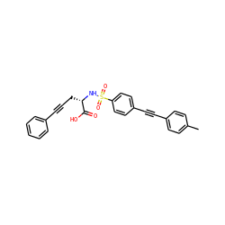 Cc1ccc(C#Cc2ccc(S(=O)(=O)N[C@@H](CC#Cc3ccccc3)C(=O)O)cc2)cc1 ZINC000013862426