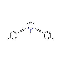 Cc1ccc(C#Cc2cccc(C#Cc3ccc(C)cc3)[n+]2C)cc1 ZINC000095582544