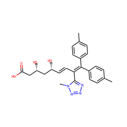 Cc1ccc(C(=C(/C=C/[C@@H](O)C[C@@H](O)CC(=O)O)c2nnnn2C)c2ccc(C)cc2)cc1 ZINC000026821844
