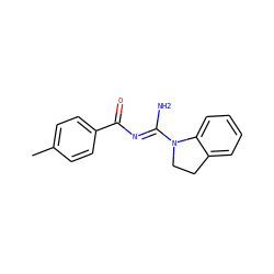 Cc1ccc(C(=O)/N=C(\N)N2CCc3ccccc32)cc1 ZINC000026940503