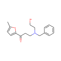 Cc1ccc(C(=O)CCN(CCO)Cc2ccccc2)o1 ZINC000045365122