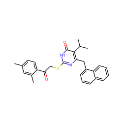 Cc1ccc(C(=O)CSc2nc(Cc3cccc4ccccc34)c(C(C)C)c(=O)[nH]2)c(C)c1 ZINC000026945267