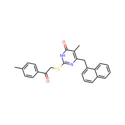 Cc1ccc(C(=O)CSc2nc(Cc3cccc4ccccc34)c(C)c(=O)[nH]2)cc1 ZINC000026850878