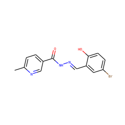 Cc1ccc(C(=O)N/N=C/c2cc(Br)ccc2O)cn1 ZINC000000361552