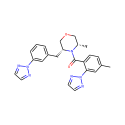 Cc1ccc(C(=O)N2[C@@H](C)COC[C@H]2Cc2cccc(-n3nccn3)c2)c(-n2nccn2)c1 ZINC000205634952