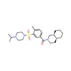 Cc1ccc(C(=O)N2CC[C@@H]3CCCC[C@@H]3C2)cc1S(=O)(=O)N1CCN(C(C)C)CC1 ZINC000029038107