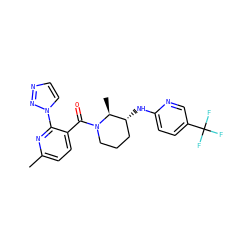 Cc1ccc(C(=O)N2CCC[C@@H](Nc3ccc(C(F)(F)F)cn3)[C@@H]2C)c(-n2ccnn2)n1 ZINC000218533945