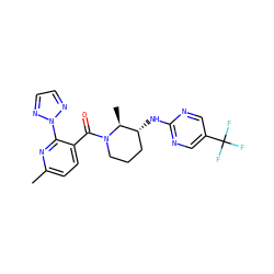 Cc1ccc(C(=O)N2CCC[C@@H](Nc3ncc(C(F)(F)F)cn3)[C@@H]2C)c(-n2nccn2)n1 ZINC000218545654