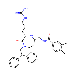 Cc1ccc(C(=O)NC[C@@H]2CCN(CC(c3ccccc3)c3ccccc3)C(=O)[C@H](CCCNC(=N)N)N2)cc1C ZINC000118692126