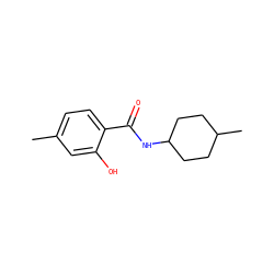 Cc1ccc(C(=O)NC2CCC(C)CC2)c(O)c1 ZINC000021818983